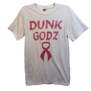 Fruit of the Loom Dunk Gozs white/pink tee shirt size S‎